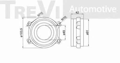 TREVI AUTOMOTIVE wb1024 -  Комплект подшипника ступицы колеса